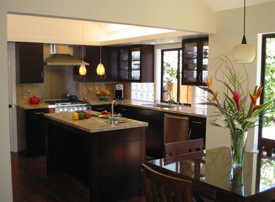View from dining room into new kitchen
